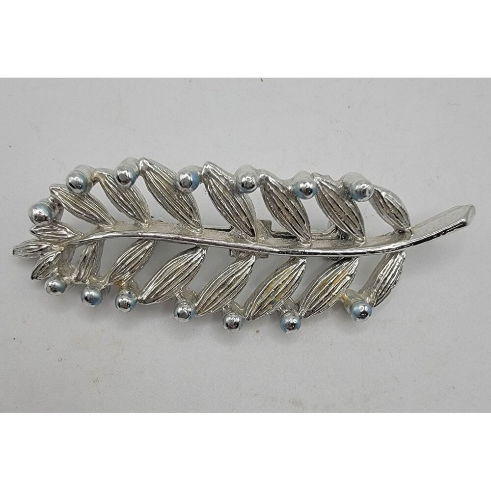 Vintage Gerry's Signed Silver‎ Tone Leaf Brooch Pin